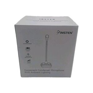 Insten Gooseneck condenser microphone with ambient lighting